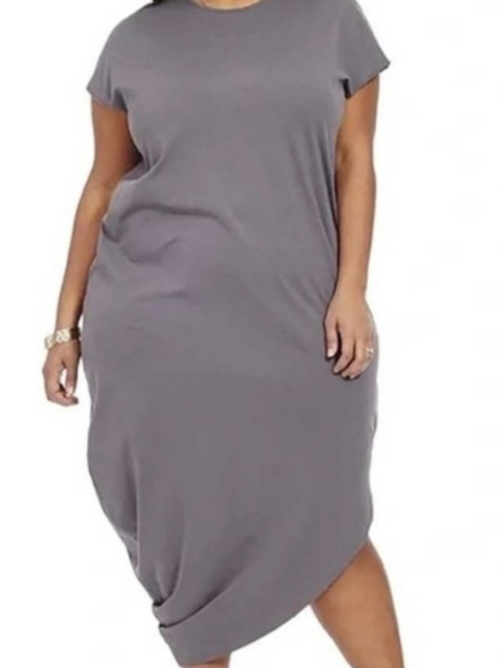 Universal Standard Women's Geneva Dress Charcoal Gray M 18-20 Petite Plus Cotton